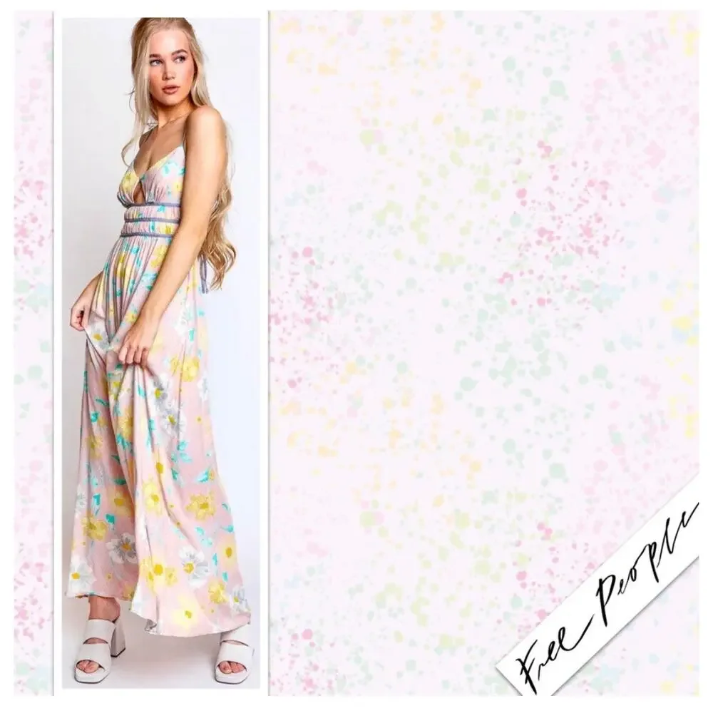 New Free People Wisteria Maxi Dress Light Combo Size Large - Picture 8 of 11